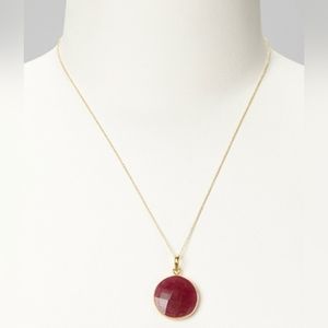 Ruby Round Pendant Necklace